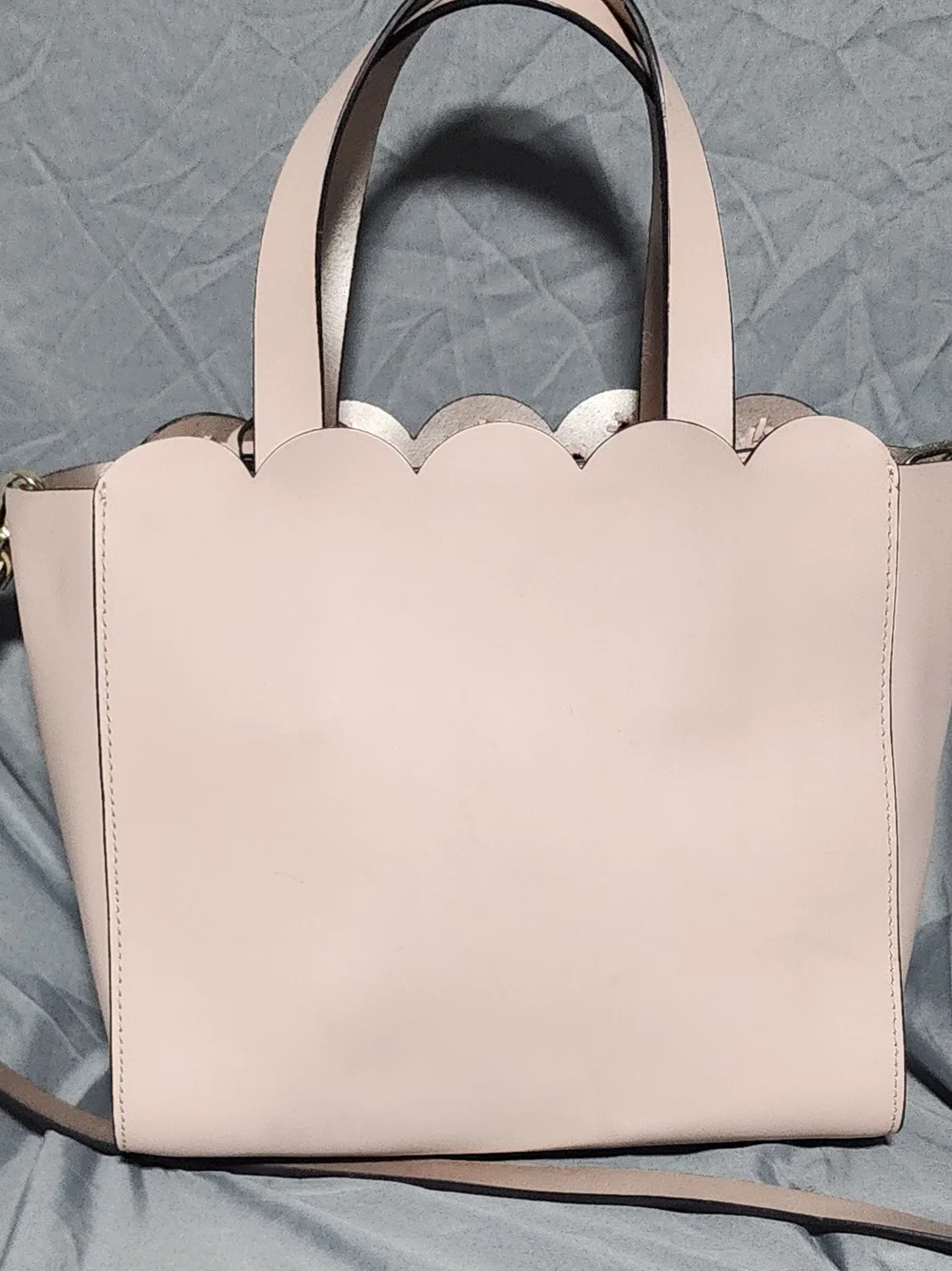 Kate Spade Magnolia Street Scalloped Eyelet Mini Mina Pink Leather Satchel Purse